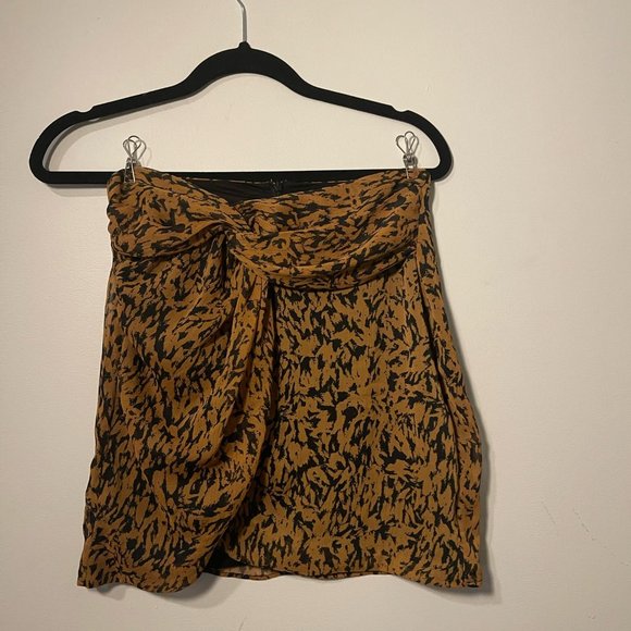 Zara Patterned Wrap Knot Mini Skirt - Small - Picture 12 of 16